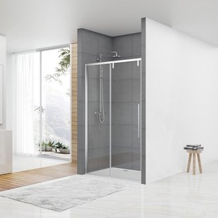 Nisdeur Van Rijn ST06 Schuifdeur Met Vaste Wand 180x200 cm 8 mm Soft Close Chroom Nisdeur Van Rijn ST06 Schuifdeur Met Vaste Wand 180x200 cm 8 mm Soft Close Chroom