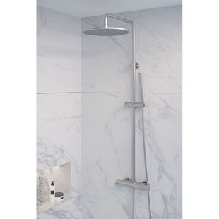 Opbouw Regendoucheset Brauer Chrome Edition Thermostatisch Met Hoofddouche 30 cm Staafhanddouche Chroom