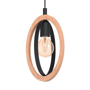 EGLO Hanglamp Basildon van hout/staal, 1-lamp