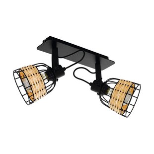 EGLO Plafondspot Anwick 1 staal/rotan, 2-lamps