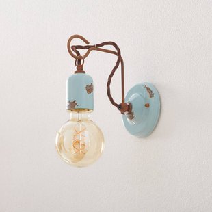 Ferroluce Wandlamp in vintage stijl C665 turquoise