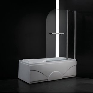 Badwand BWS Bibi Afgerond 100x140cm Scharnierend Omkeerbaar 6mm