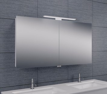 Spiegelkast Wiesbaden met Led Verlichting 120x60x14 Aluminium