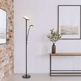 Globo LED vloerlamp Ernst met flexibele arm, zwart