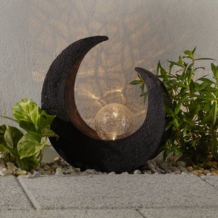 Lindby LED sfeerlamp Adem, roestbruin, glas, 31 cm