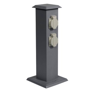 G & L Handels GmbH Energiezuil met vier stopcontacten, antraciet