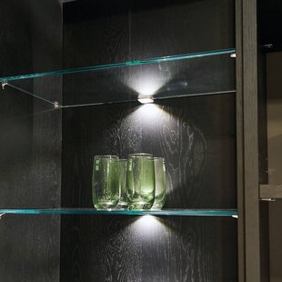 Hera LED-glasclip, grijs, kunststof, omhoog/omlaag, stekker