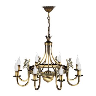 Jupiter Kroonluchter Castle licht gepatineerd 8-lamps