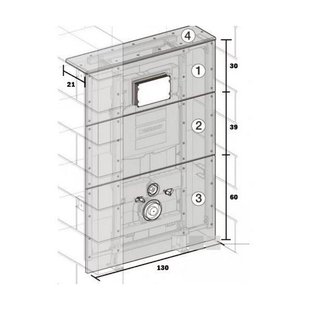 Geberit Universele Gipsplaten 130x130cm | voor Directe afbouw inbouwreservoir