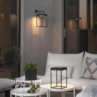 Konstsmide LED solarlantaarn Portofino, wand / tafel, zwart