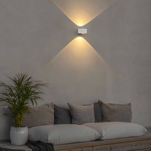 Konstsmide LED buitenwandlamp Gela, up/down, wit
