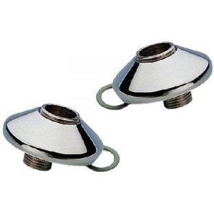 Wiesbaden set luxe s-koppelingen + rozet chroom 1/2x3/8