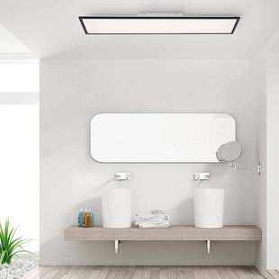 JUST LIGHT. GmbH LED opbouwpaneel Flat CCT, zwart, 119 x 29 cm