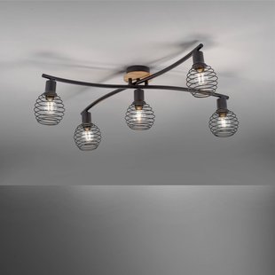 JUST LIGHT. GmbH Plafondlamp Eugen, houtdecor, 5-lamps