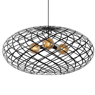 Lucide Hanglamp Wolfram, kap ovaal, 100 cm, zwart