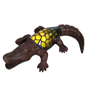 Clayre&Eef Sfeerlamp 6004, krokodil in Tiffany-Art