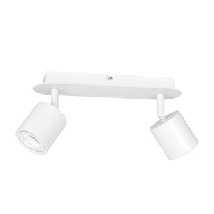 Luminex Modo plafondspot van roestvrij staal, wit, 2-lamps Luminex Modo plafondspot van roestvrij staal, wit, 2-lamps