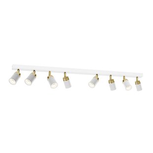 Luminex Plafondspot Rondo wit/goud 8-lamps