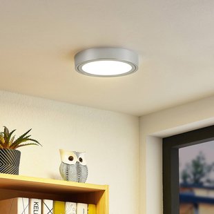 Prios Uvan LED plafondlamp draaibaar, rond, chroom