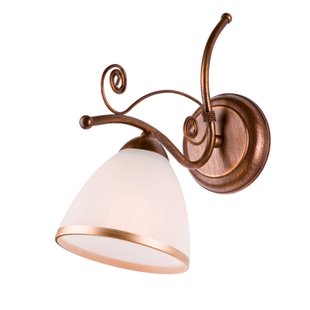 Lamkur Wandlamp Roma in wit en bruin