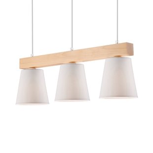 Lamkur Hanglamp Aldonn met textiel kap, 3-lamps