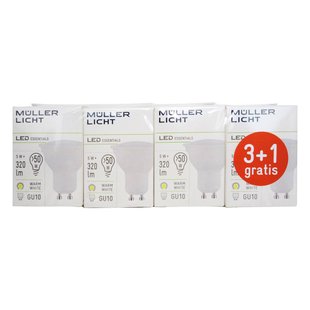 Müller-Licht LED reflector GU10 5W 2.700K set 3 1 320lm mat Müller-Licht LED reflector GU10 5W 2.700K set 3+1 320lm mat