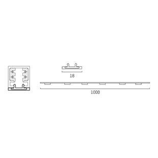 Molto Luce Blinde afdekking voor Volare rail, 1m, wit