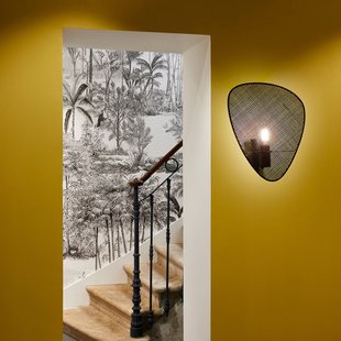 MARKET SET Wandlamp Screen, 42 cm hoog, zwart, rotan MARKET SET Wandlamp Screen, 42 cm hoog, zwart, rotan