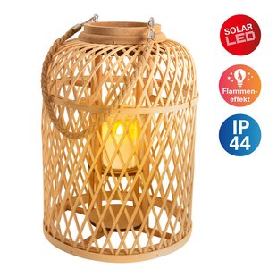 Näve Lampionmand LED op zonne-energie, bamboe, hoogte 38 cm, naturel