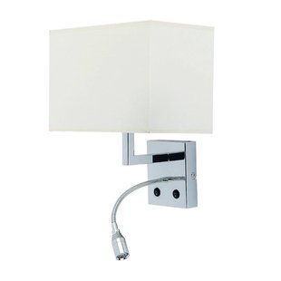 Nowodvorski Lighting Wandlamp Hotel LED, wit, textiel, 2-lamps, LED leeslamp