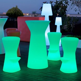Newgarden Capri LED bartafel op batterijen, RGBW, 110 cm hoog, wit Newgarden Capri LED bartafel op batterijen, RGBW, 110 cm hoog, wit