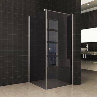 Douchecabine Wiesbaden met Deur 8mm en Vaste wand 10mm NANO Rookglas (verschillende opties)