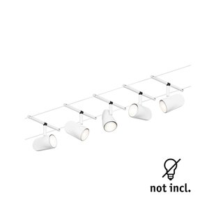 Paulmann Cup kabelsysteem basisset 5-lamps mat wit