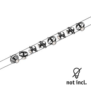 Paulmann Cardan kabelsysteem 8-lamps, zwart m.