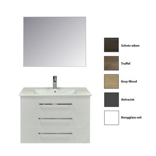 Badkamermeubelset Sanicare Q6 Drie Laden Chromen Greep 100 cm (alle kleuren, spiegel optioneel)