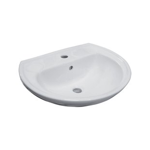 Wastafel VM Isifix Atlas 50x41cm Porselein Wit Met Overloop