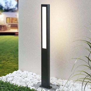 Lucande LED tuinpadverlichting Mhairi, hoekig, antraciet, 100 cm