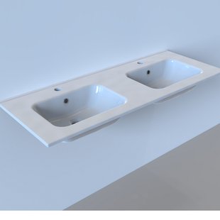 Wastafel BWS Pakaru 101x46,5x17 Glans Wit (1 kraangat)