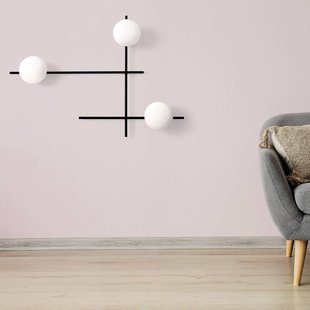 Sforzin Wandlamp Mikado, matglas, 3-lamps