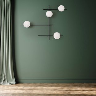 Sforzin Wandlamp Mikado, matglas, 4-lamps