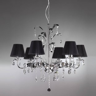 ONLI Kroonluchter Jacqueline, 6-lamps, zwart