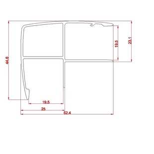 Hoekprofiel voor Frame Douchecabines