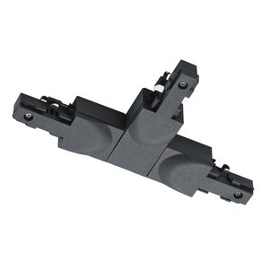 Trio Lighting T-stekker DUOline, aardedraad rechts, zwart