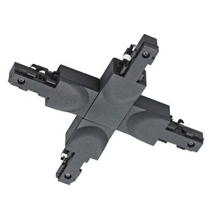 Trio Lighting X-connector DUOline 2-fasen railsysteem, zwart mat