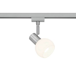Trio Lighting Railspot voor DUOline, opaal glas, nikkelkleurig, E14