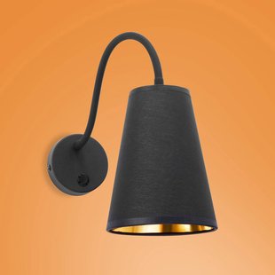 TK Lighting Wandlamp Wire, zwart/goud