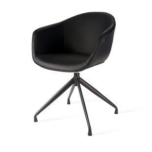 Niva-Eef draaibare tulp barkruk bruin blend - verstelbaar - beige onderstel