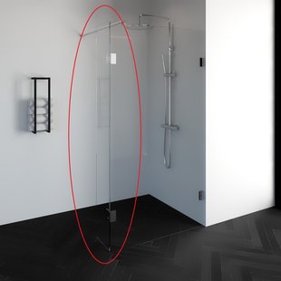 Zijwand Draaibaar Profielloos Just Creating DZ1 40 cm Zonder Beslag Omkeerbaar Helder Glas