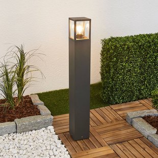 Lucande Tuinpadverlichting Klemens, 90 cm, antraciet, metaal, E27