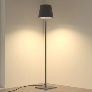 Lucande terraslamp Andrei, grijs, 150cm hoog, IP54, E27